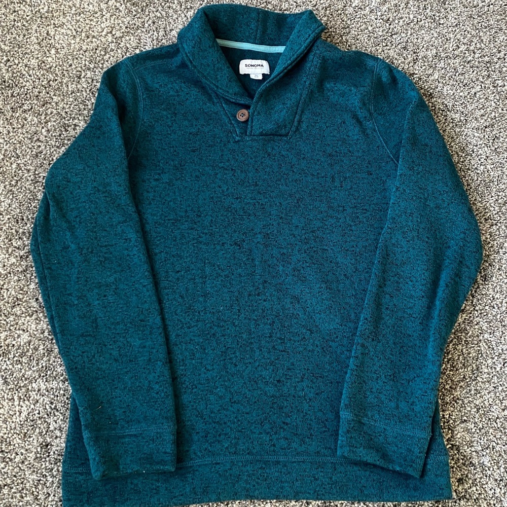 Teal Blue Sonoma Cowl Neck Sweater in XL